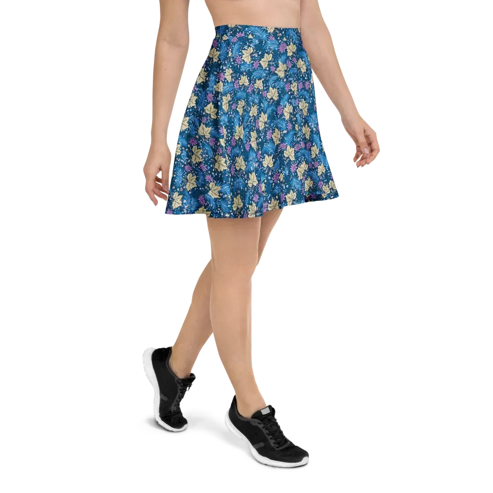Midnight Meadow on Skater Skirt — Right