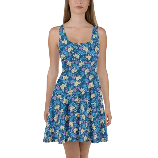 Midnight Meadow on a Skater Dress