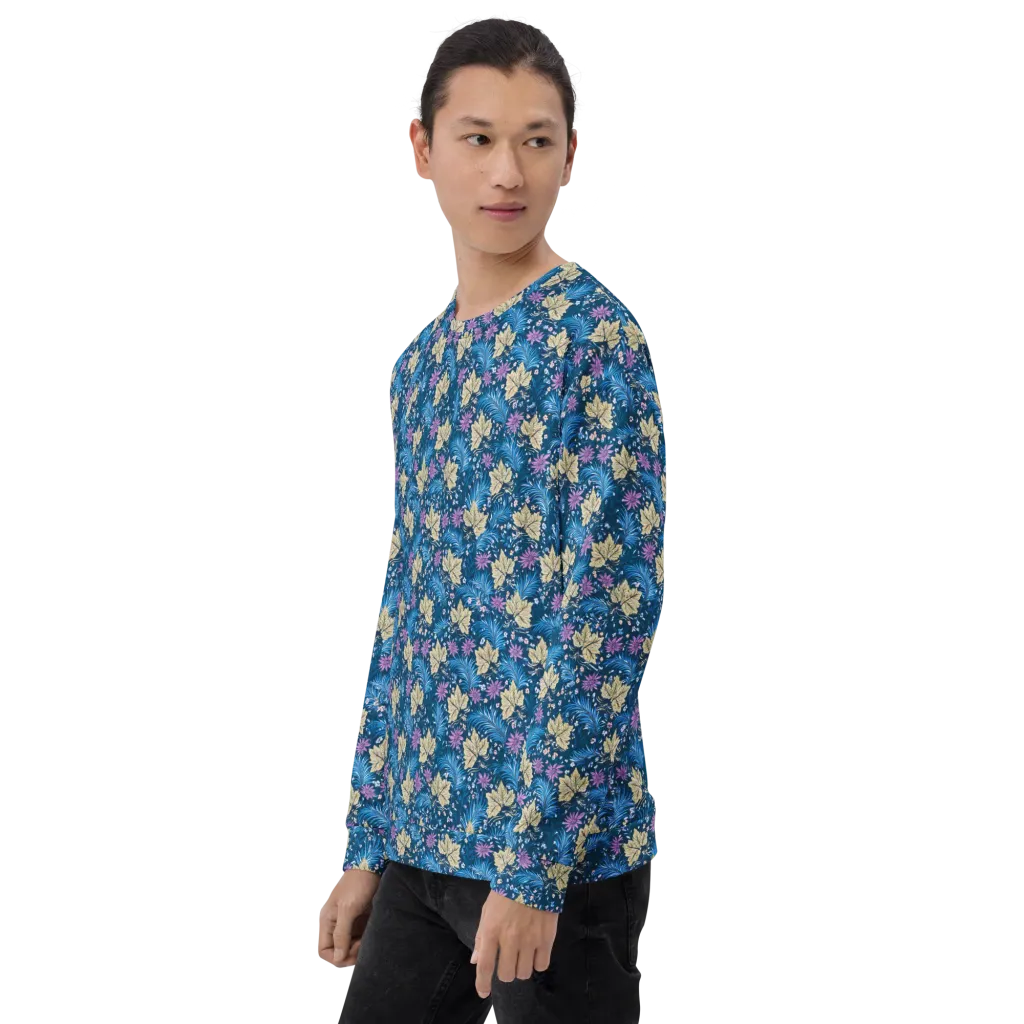 Midnight Meadow on Sweatshirt — Left Front