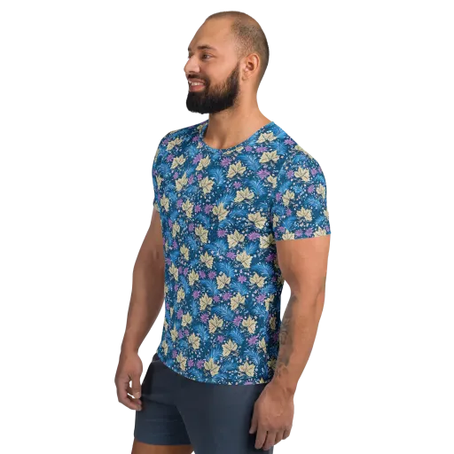 Midnight Meadow on a Men's Athletic T-Shirt
