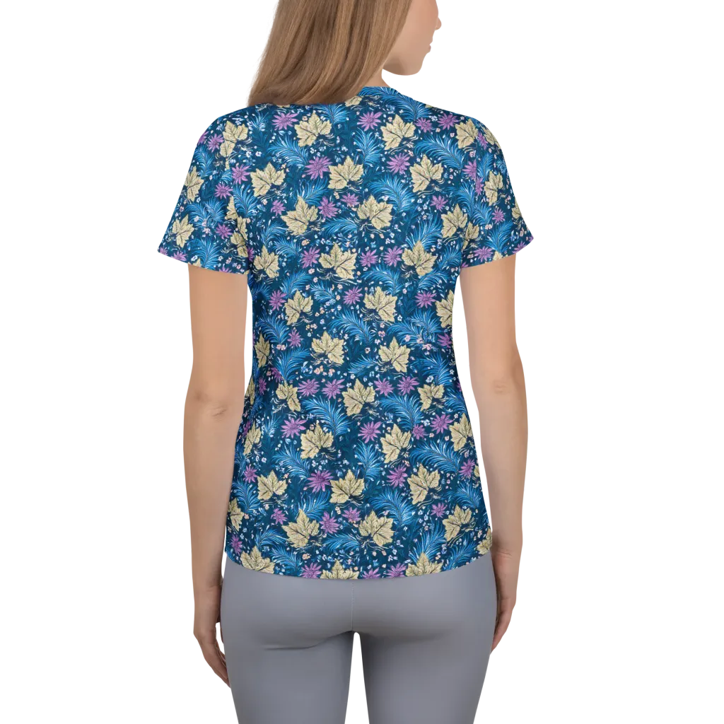 Midnight Meadow on Women's Athletic T-Shirt — Back