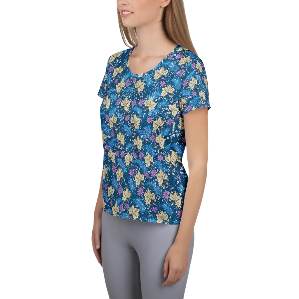 Midnight Meadow on Women's Athletic T-Shirt — Left