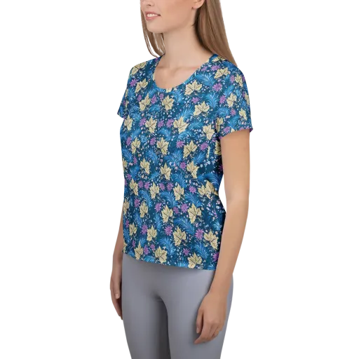 Midnight Meadow on a Women's Athletic T-Shirt