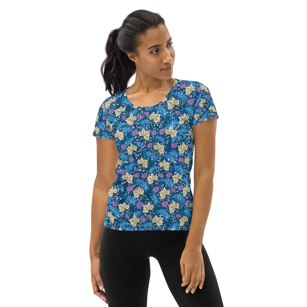 Midnight Meadow on Women's Athletic T-Shirt — Front