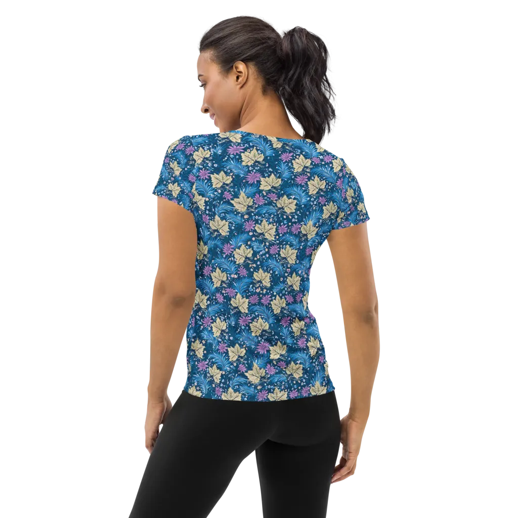 Midnight Meadow on Women's Athletic T-Shirt — Back