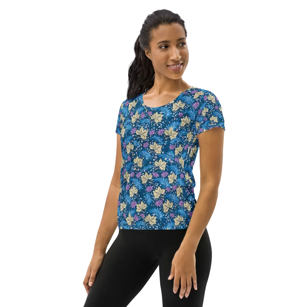 Midnight Meadow on Women's Athletic T-Shirt — Left