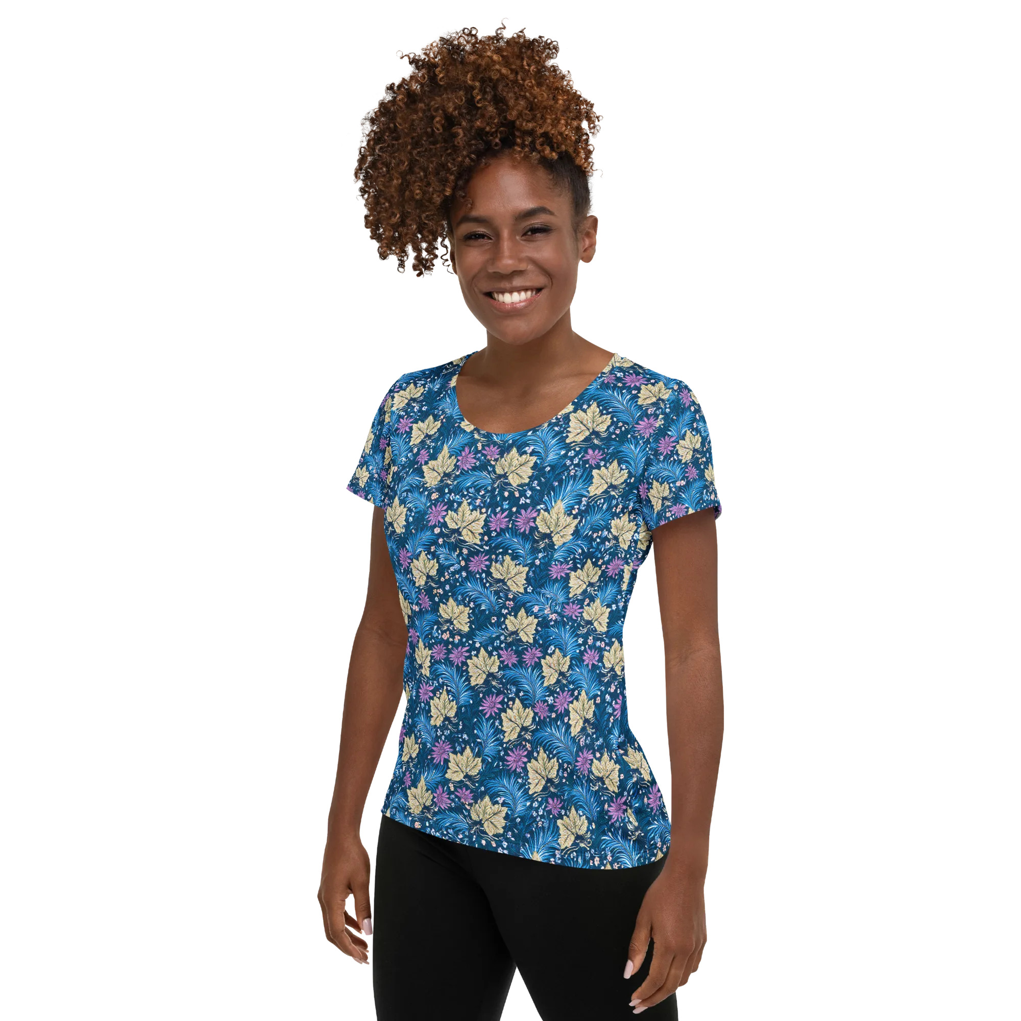 Midnight Meadow on Women's Athletic T-Shirt — Left