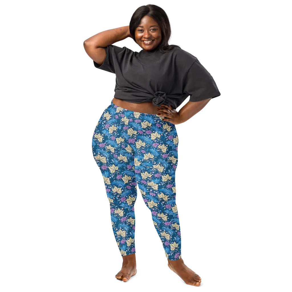 Midnight Meadow on Leggings — Front