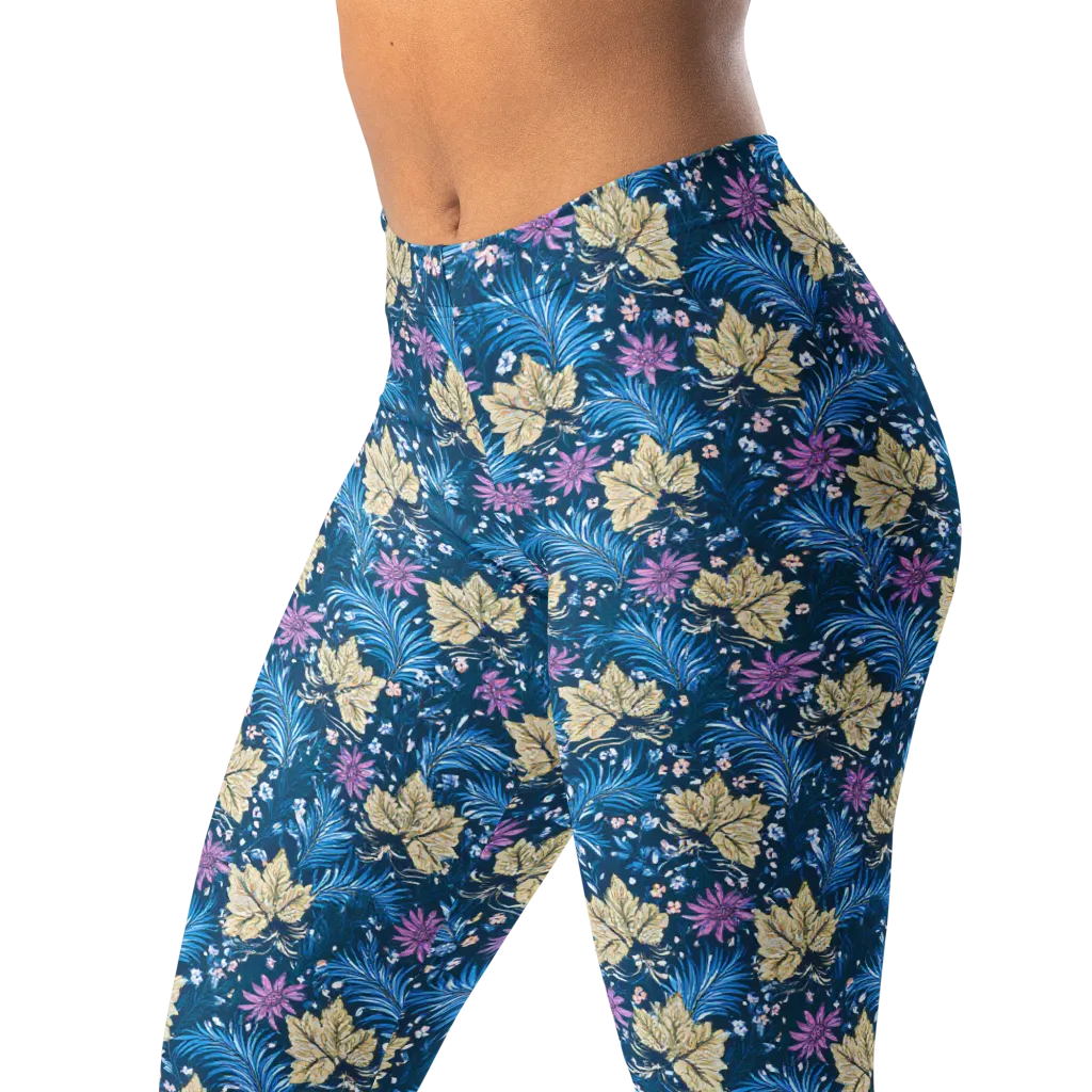 Midnight Meadow on Leggings — Left Front