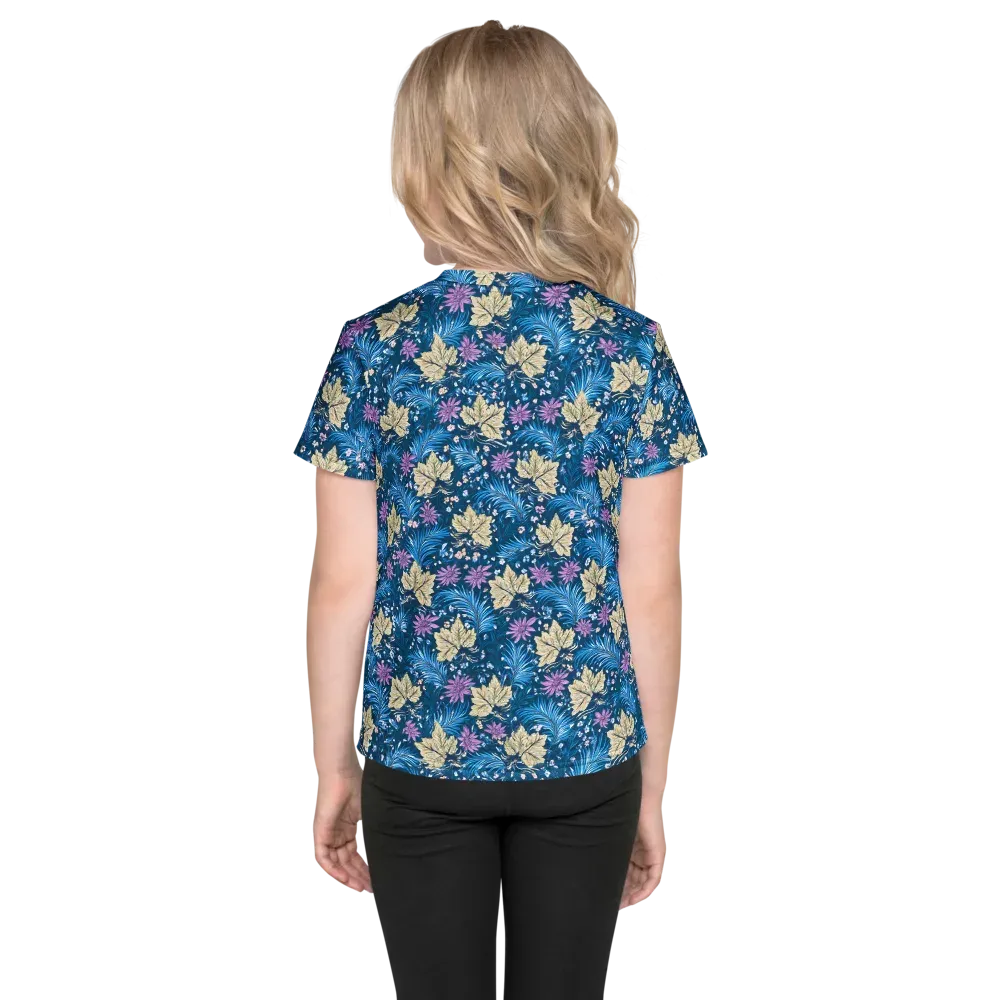 Midnight Meadow on Kids Crew Neck T-Shirt — Back