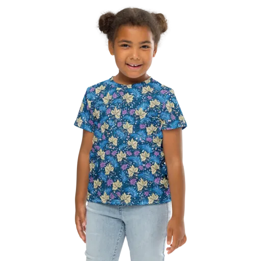 Midnight Meadow on a Kids Crew Neck T-Shirt