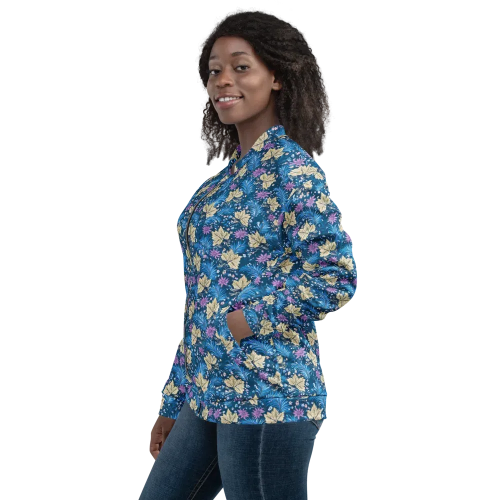Midnight Meadow on Bomber Jacket — Left