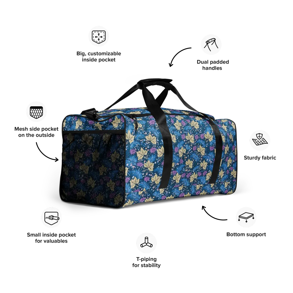 Midnight Meadow on Duffle Bag — Right Front