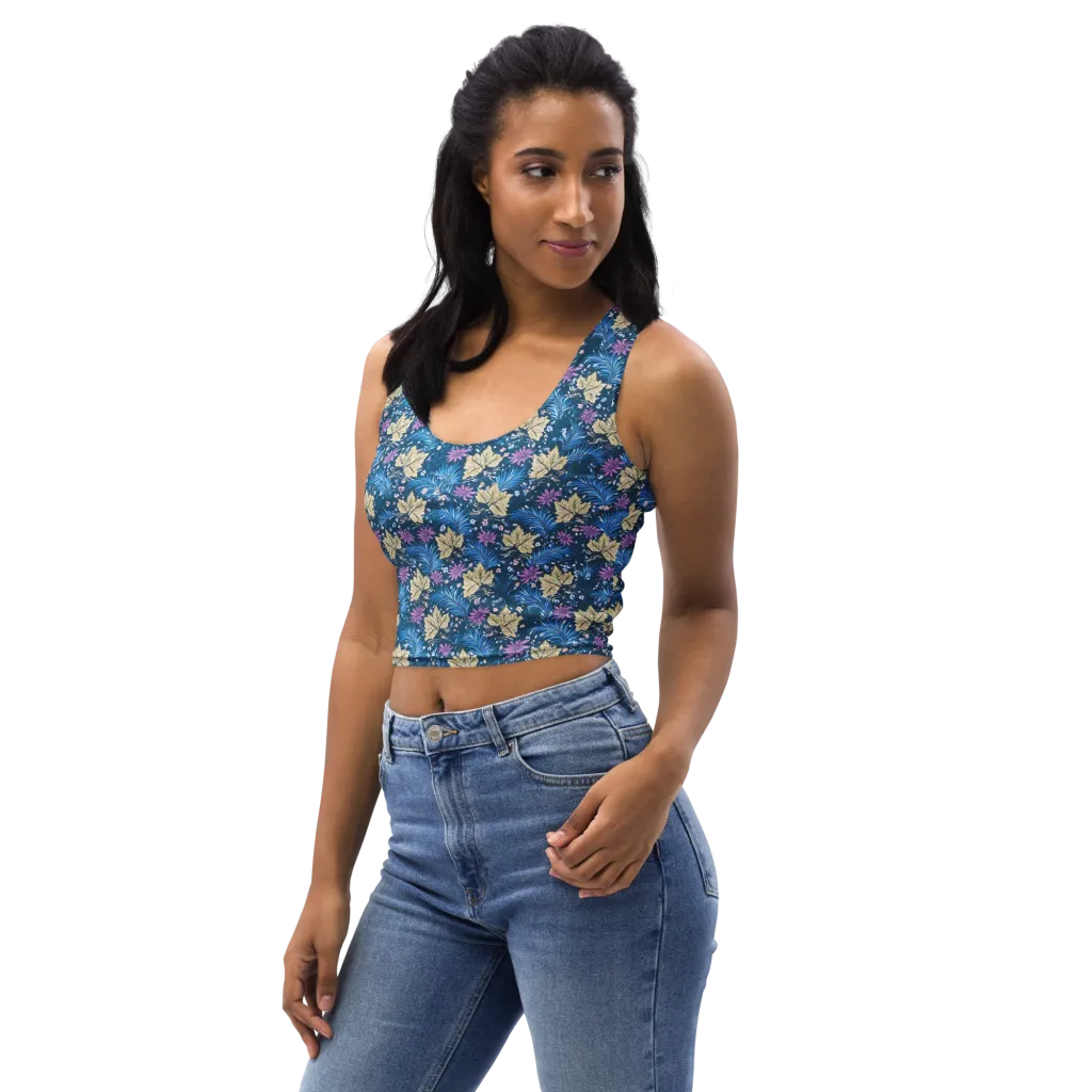 Midnight Meadow on Crop Top — Left Front
