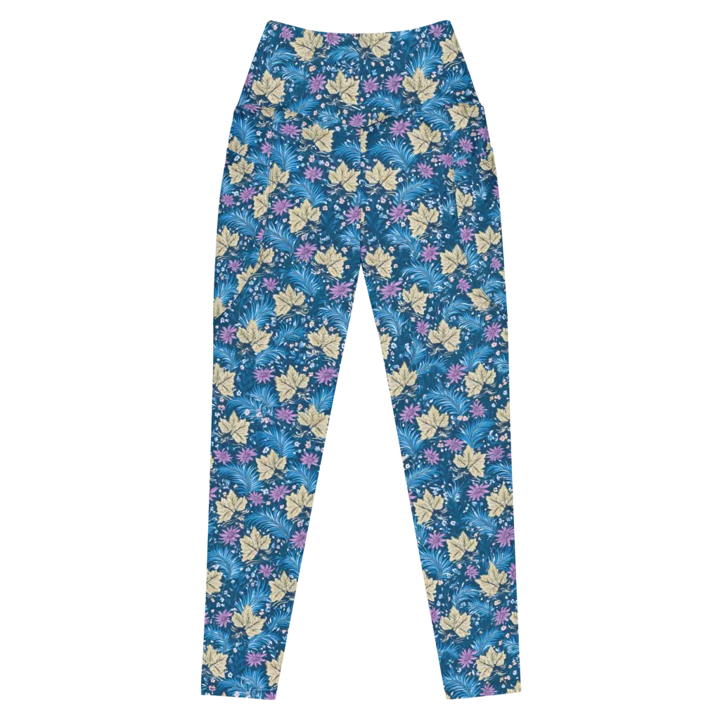 Midnight Meadow on Leggings with Pockets — Front