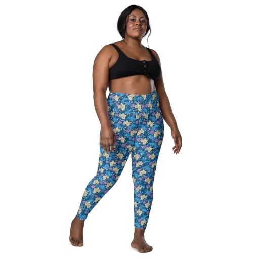 Midnight Meadow on a Leggings with Pockets