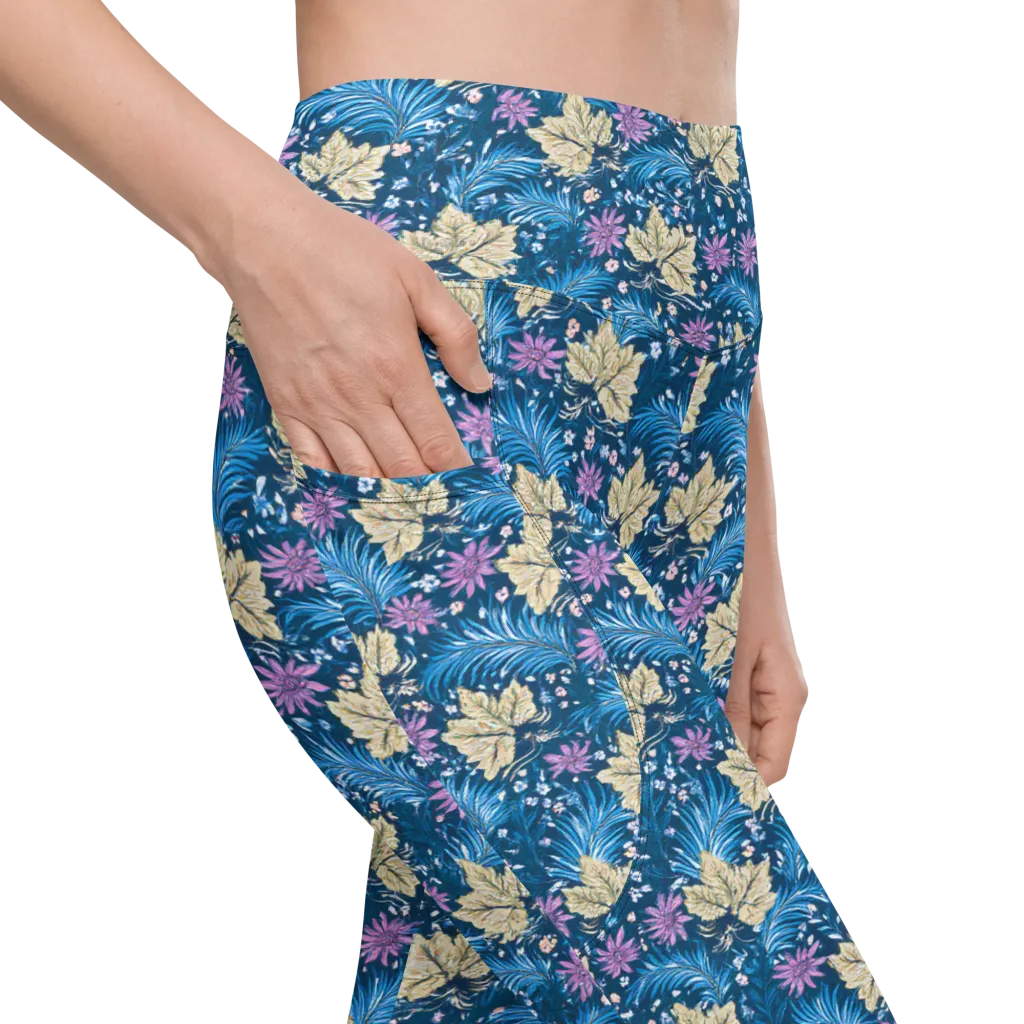 Midnight Meadow on Leggings with Pockets — Product details