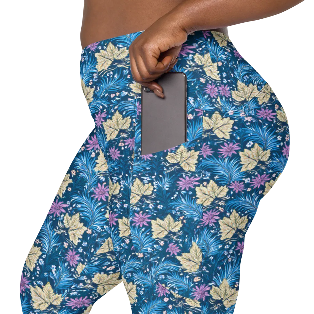 Midnight Meadow on Leggings with Pockets — Product details 2