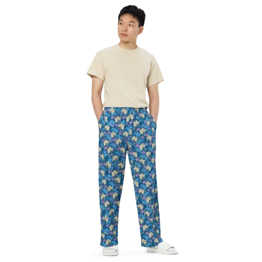 Midnight Meadow on a Wide-Leg Pants