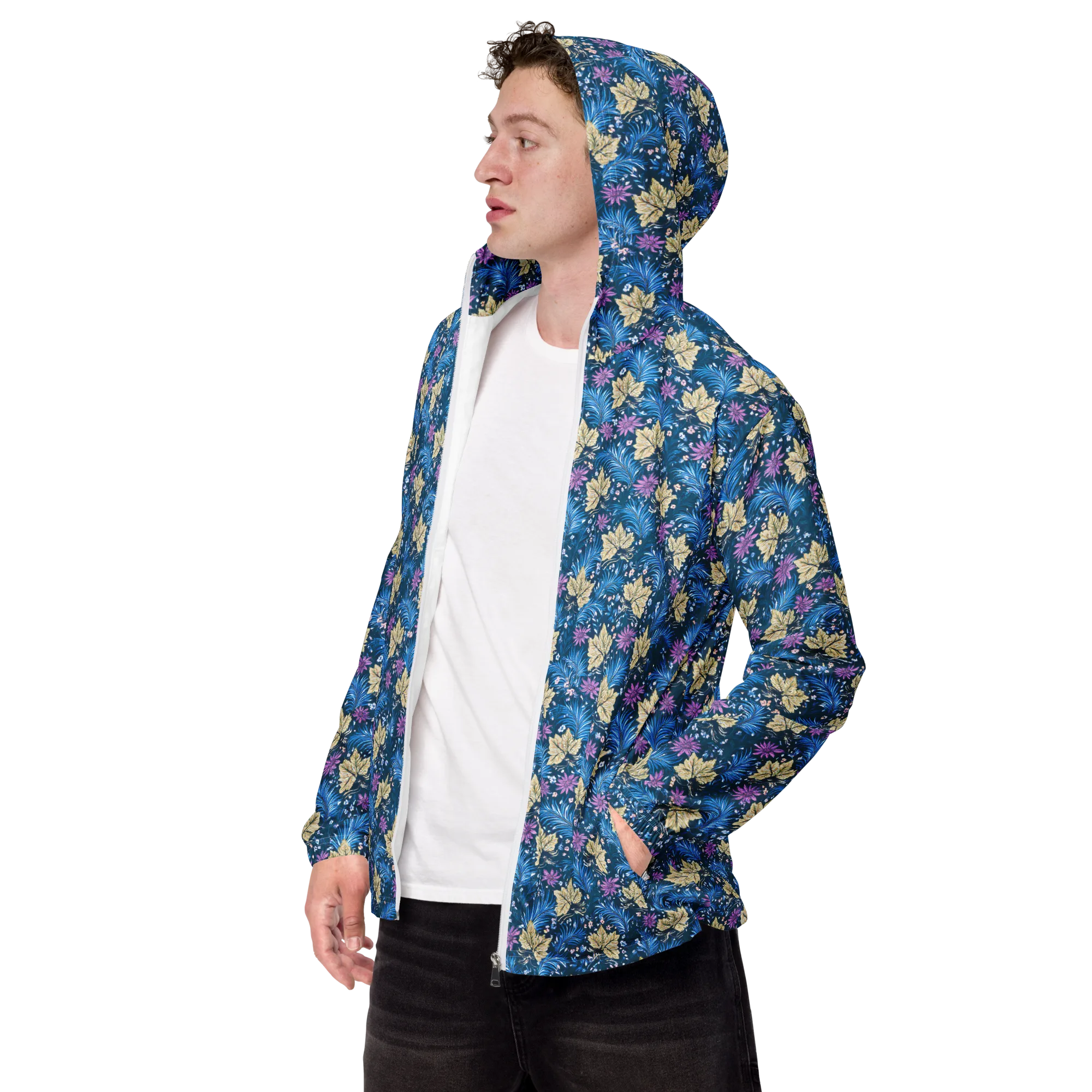 Midnight Meadow on Men's Windbreaker — Left Front