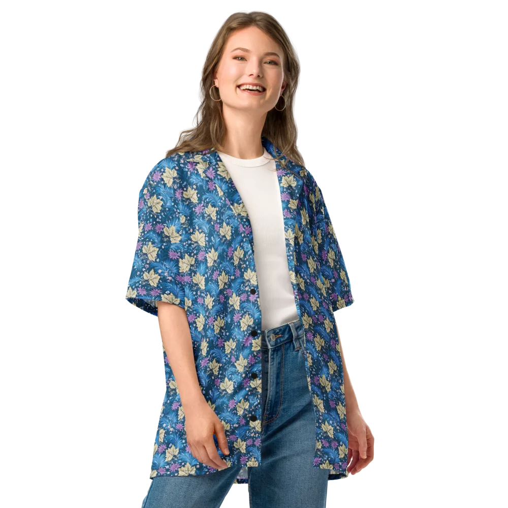 Midnight Meadow on Button Shirt — Front