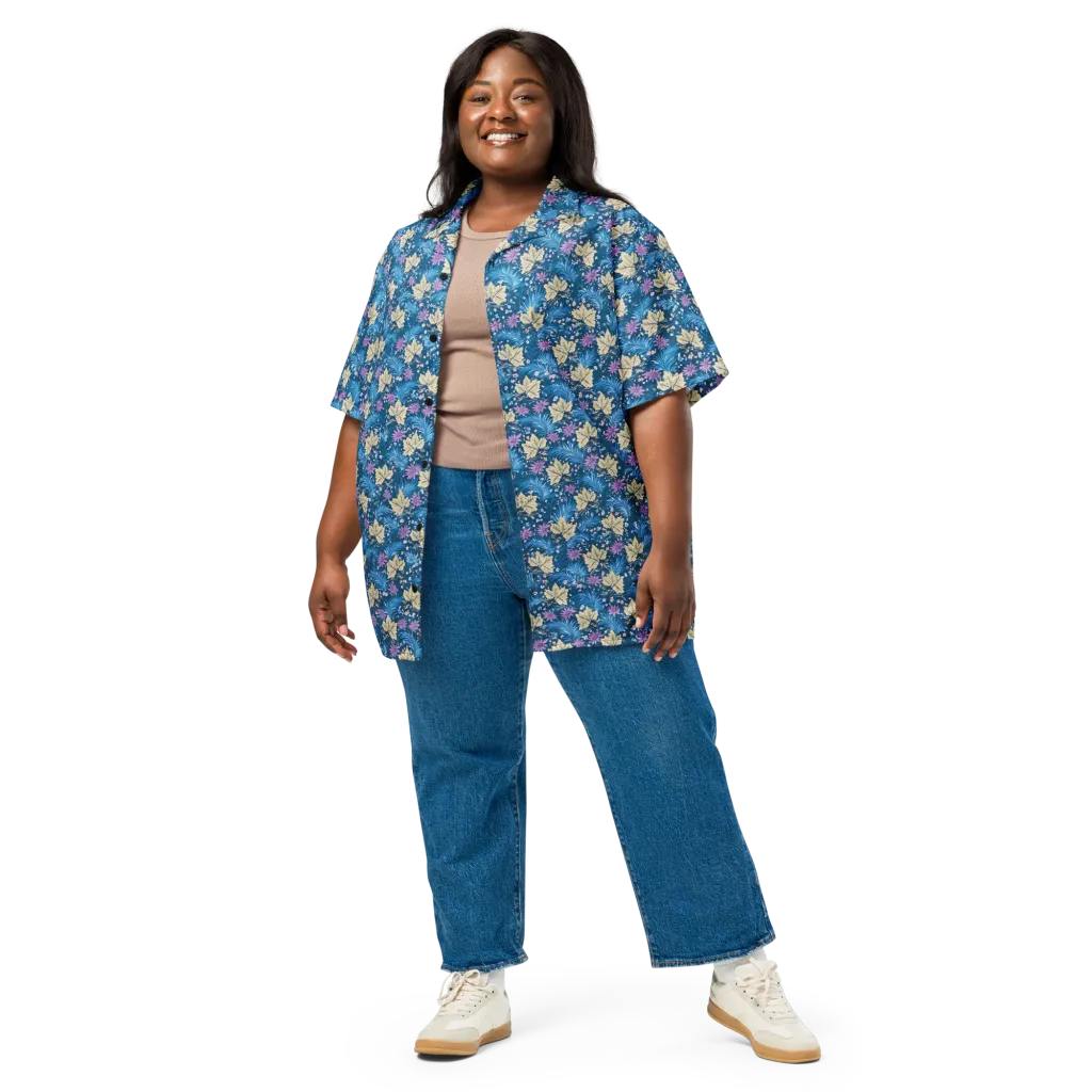 Midnight Meadow on Button Shirt — Front