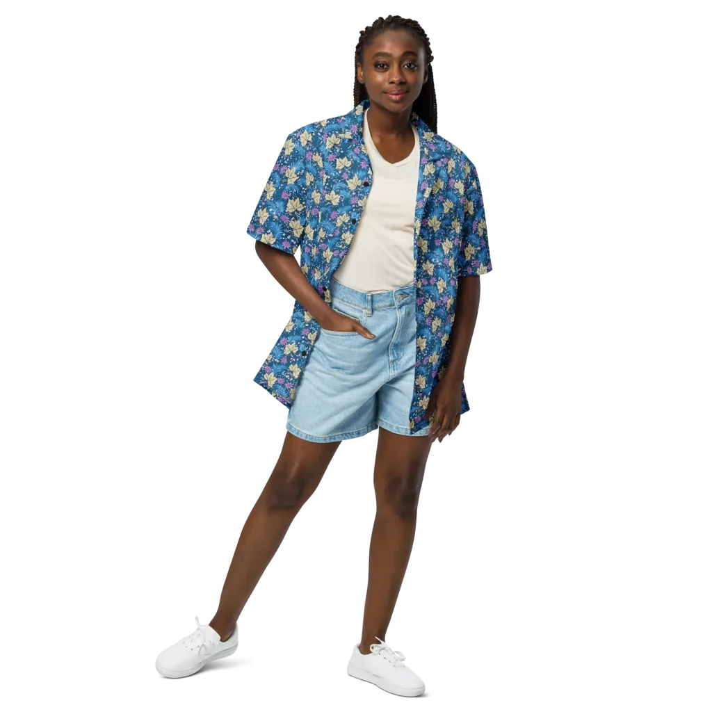 Midnight Meadow on Button Shirt — Front