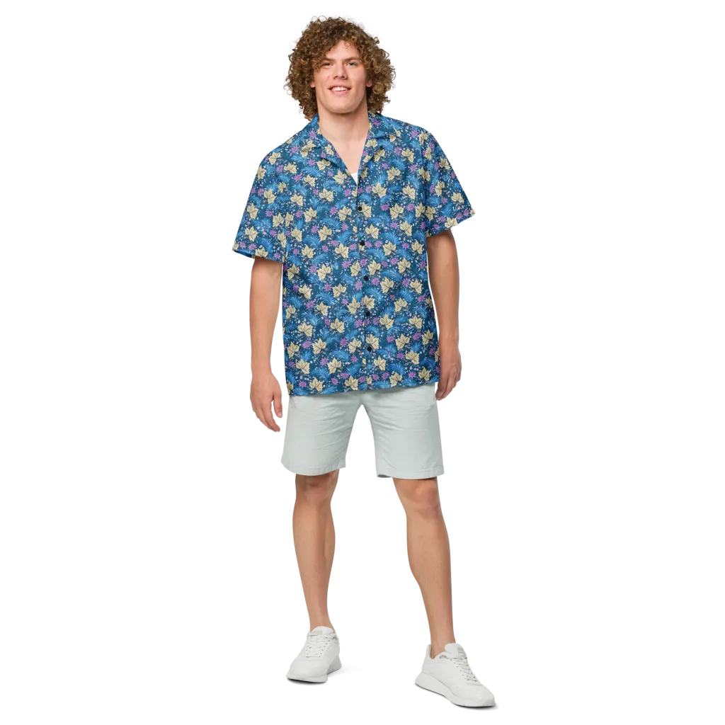 Midnight Meadow on Button Shirt — Front