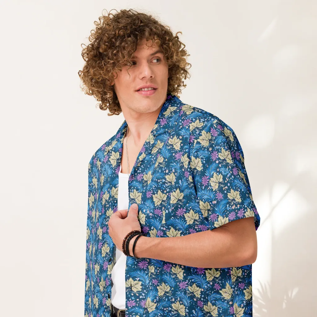 Midnight Meadow on Button Shirt — Front