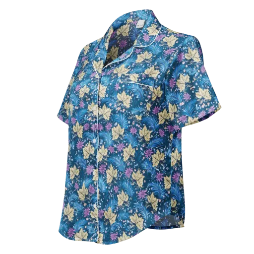 Midnight Meadow on a Women's Short Sleeve Pajama Top