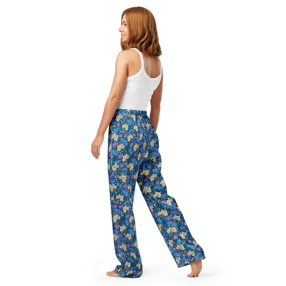 Midnight Meadow on Women's Pajama Pants — Back