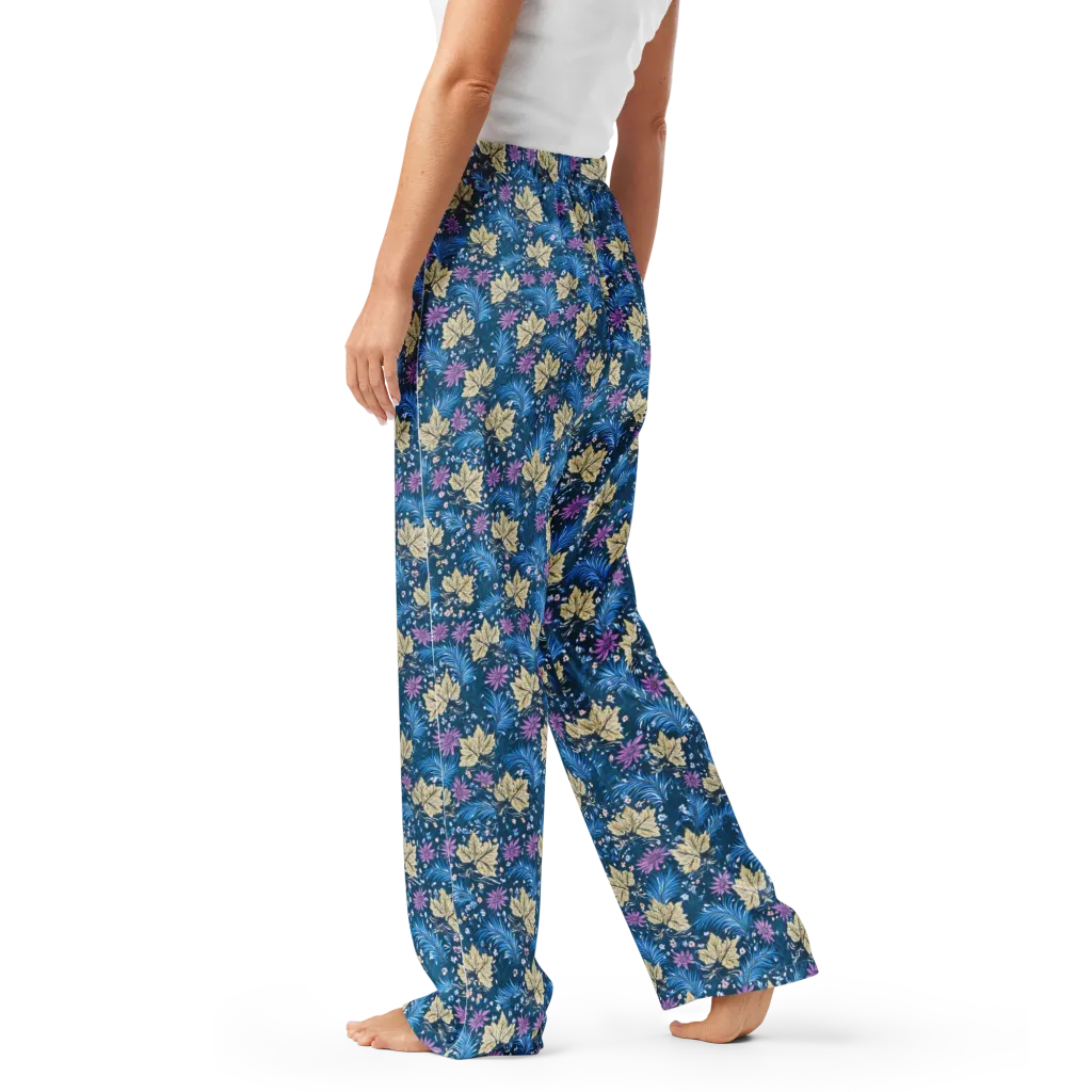 Midnight Meadow on Women's Pajama Pants — Left