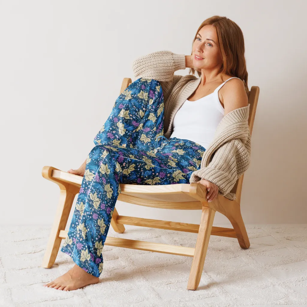 Midnight Meadow on Women's Pajama Pants — Front