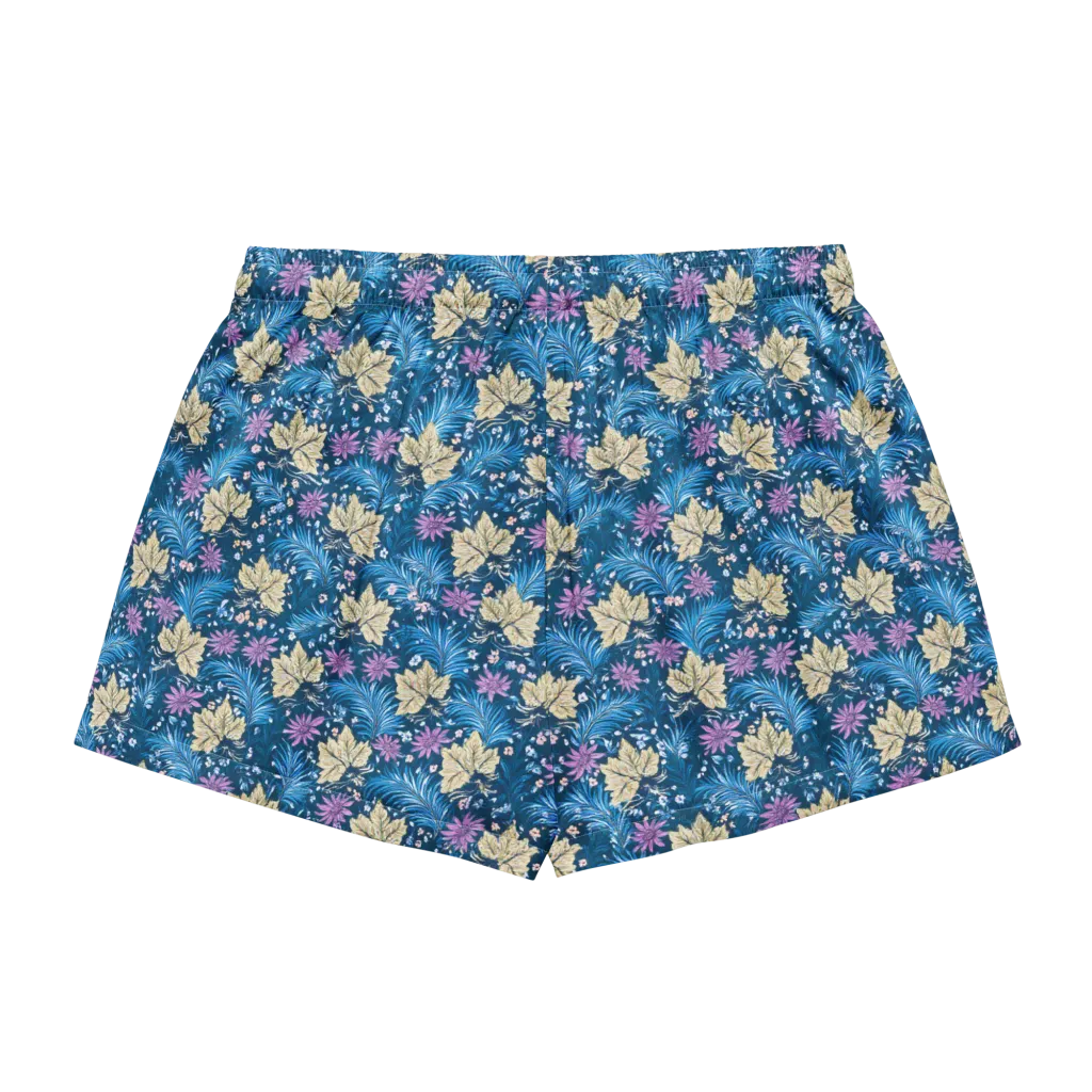 Midnight Meadow on Women's Pajama Shorts — Back