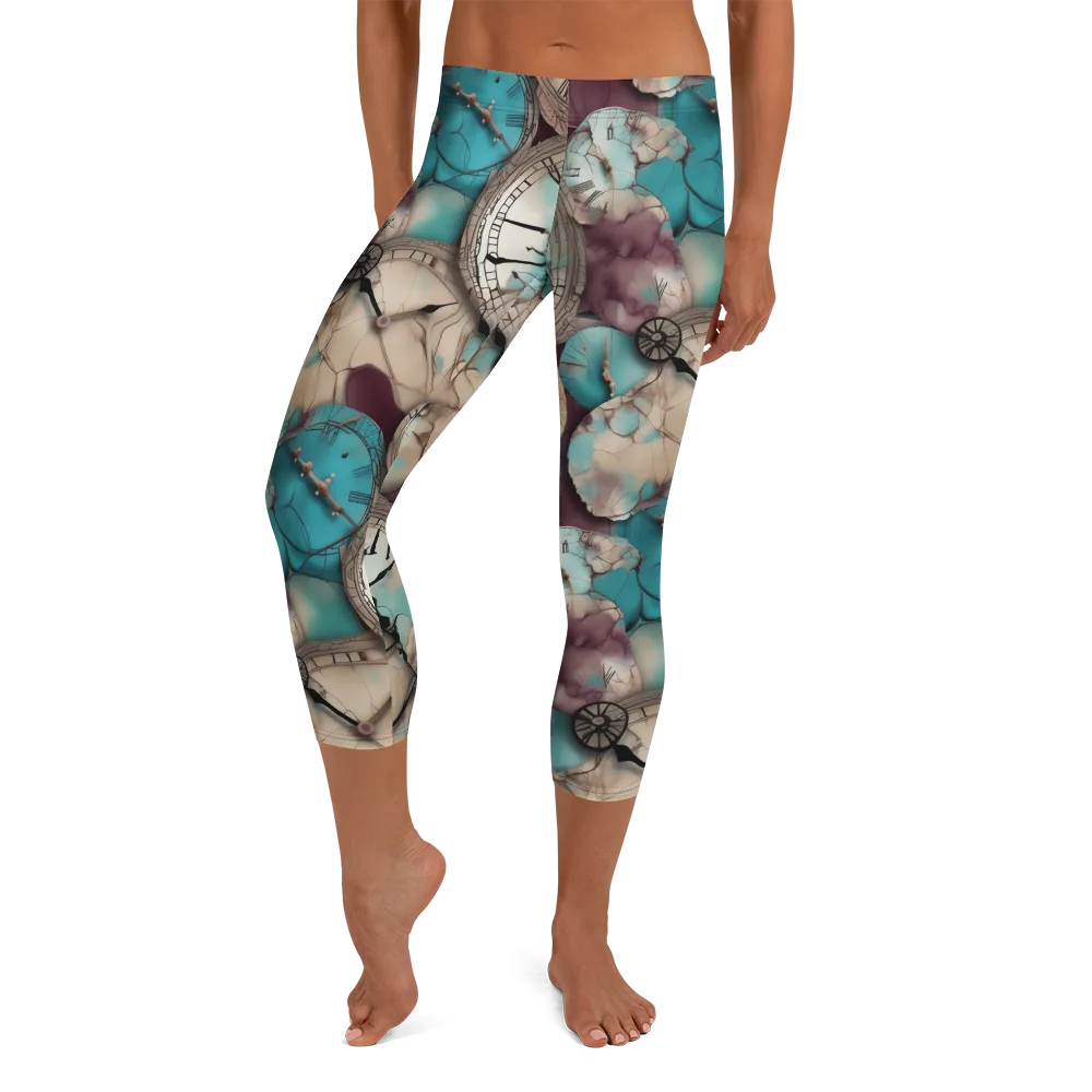 Midnight Horology on Capri Leggings — Front