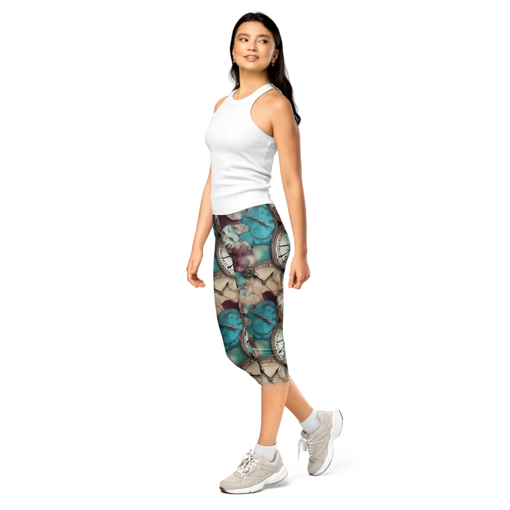 Midnight Horology on Capri Leggings — Left Front
