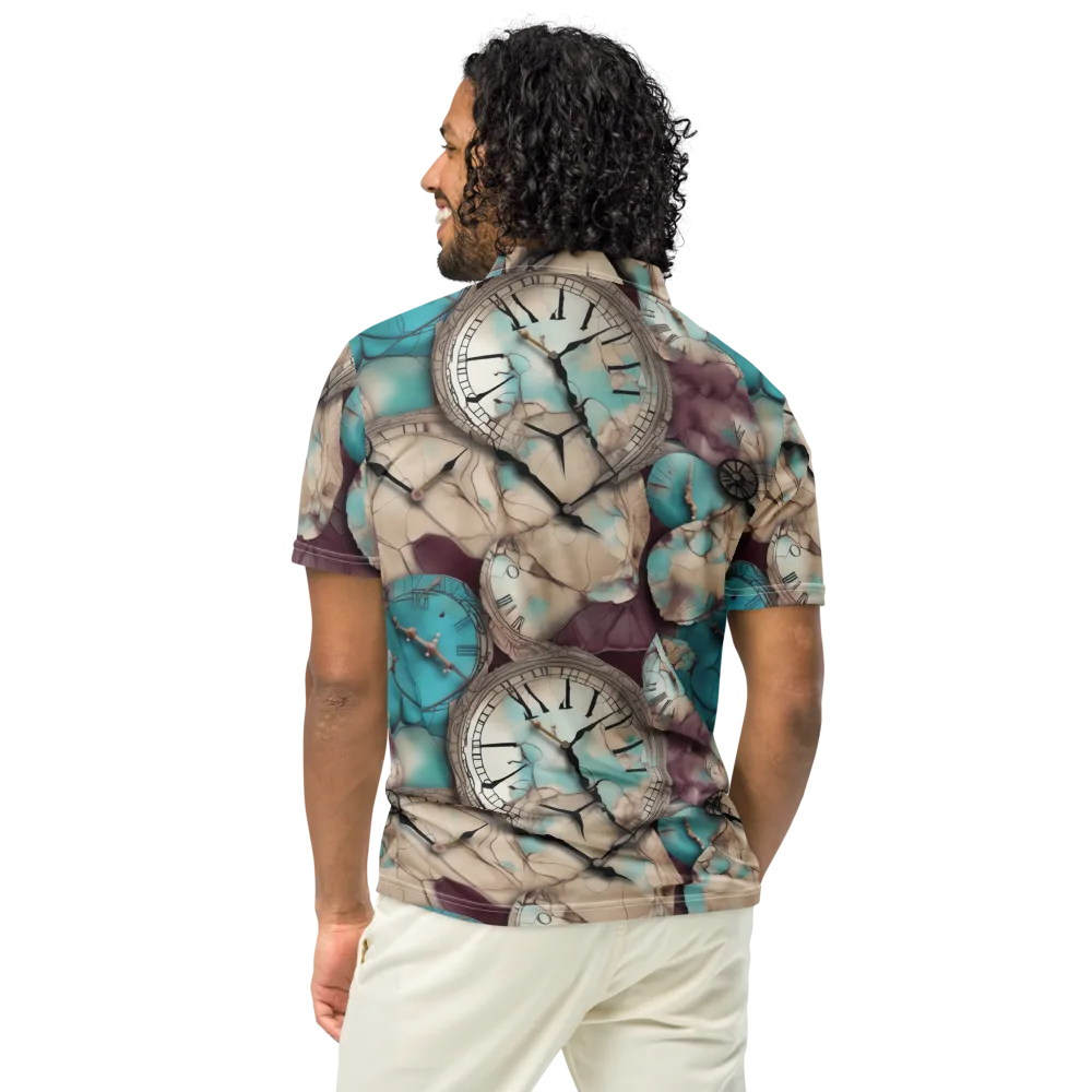 Midnight Horology on Men's Slim Fit Polo Shirt — Back