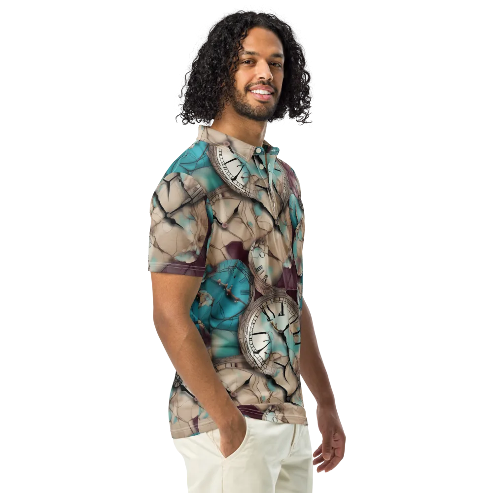 Midnight Horology on Men's Slim Fit Polo Shirt — Right Front