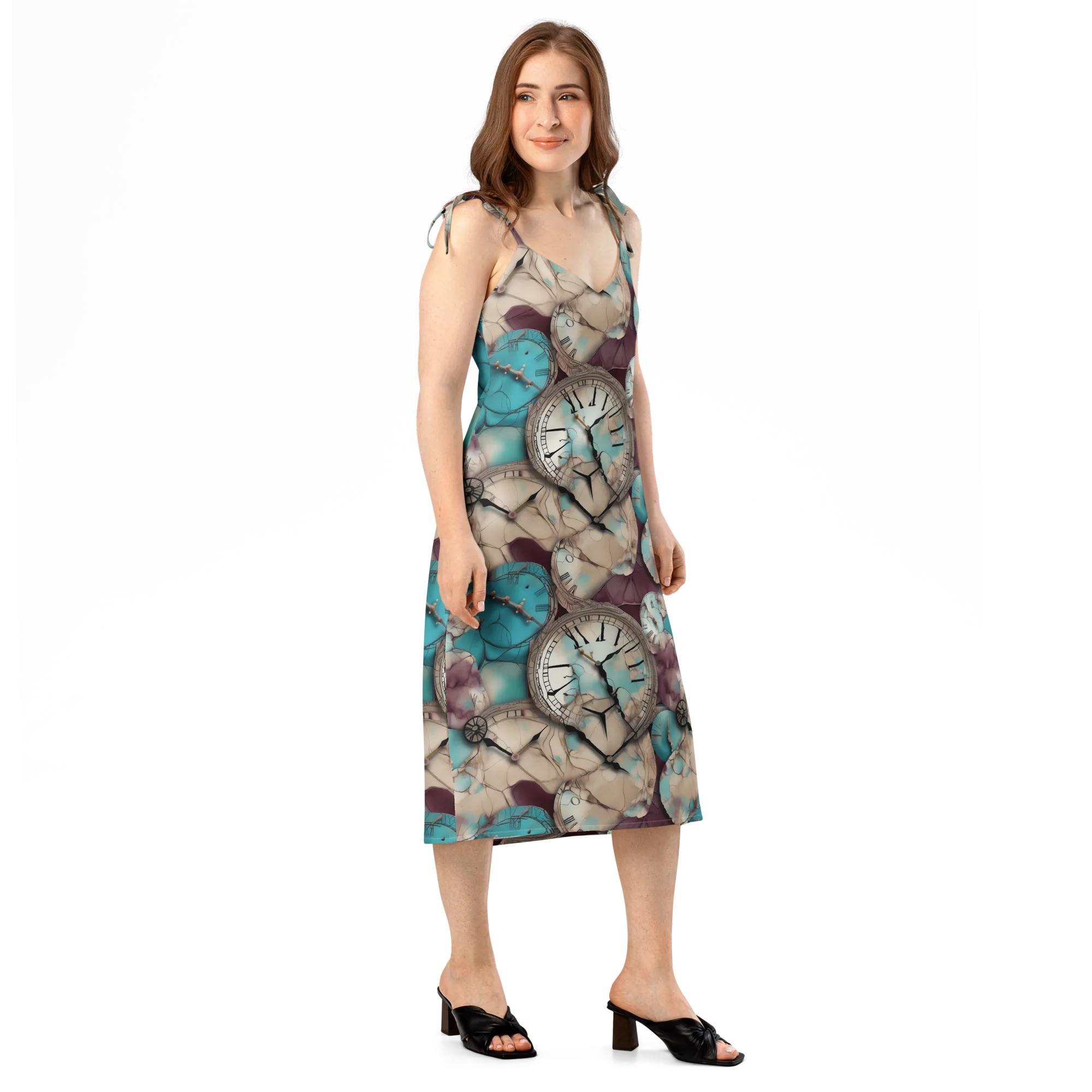 Midnight Horology on Slip Dress — Right Front