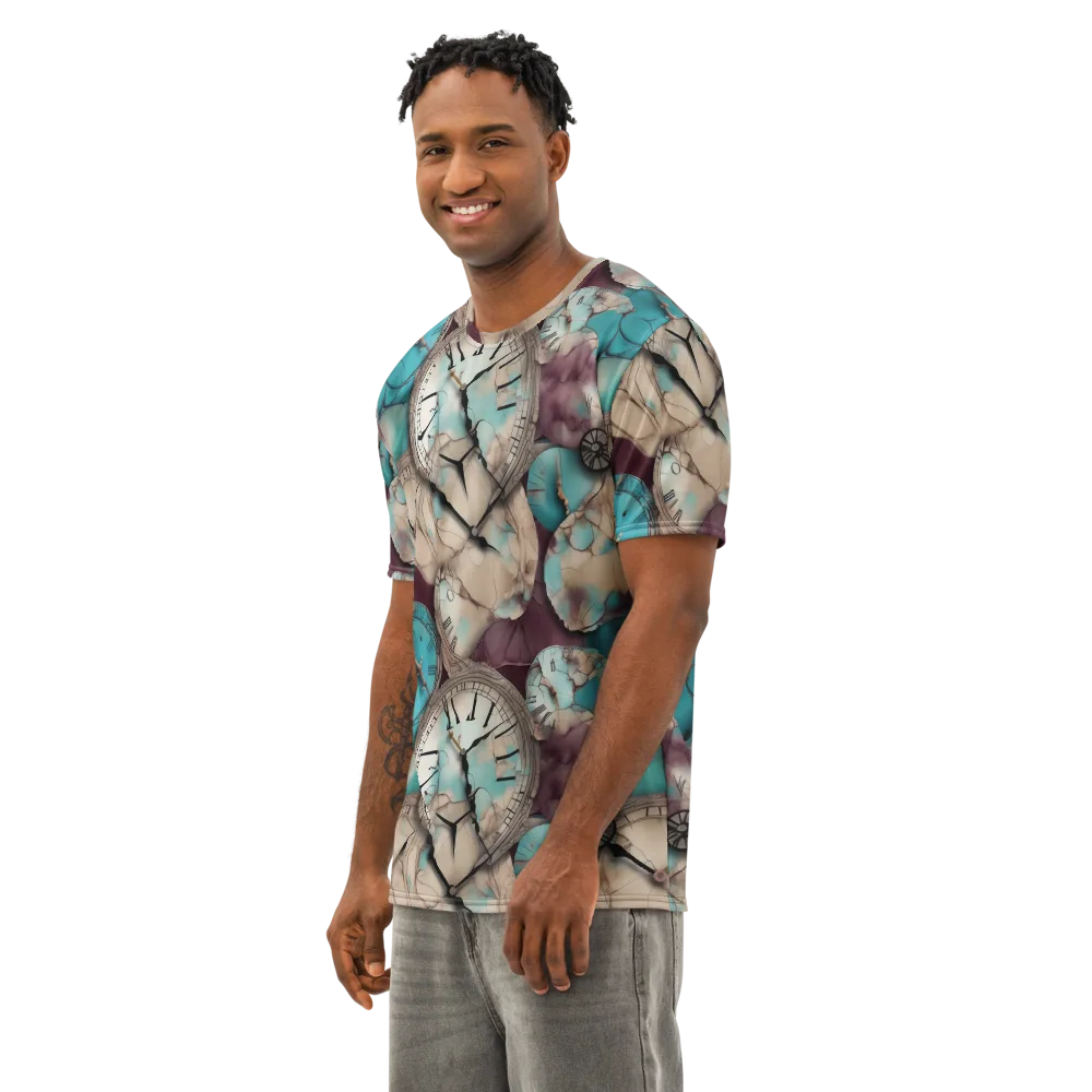 Midnight Horology on Men's Cotton Crew Neck T-Shirt — Left Front
