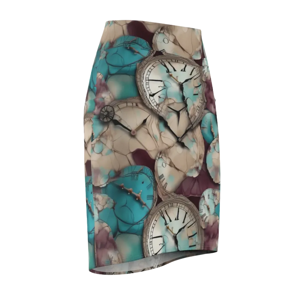 Midnight Horology on Pencil Skirt — Front Side