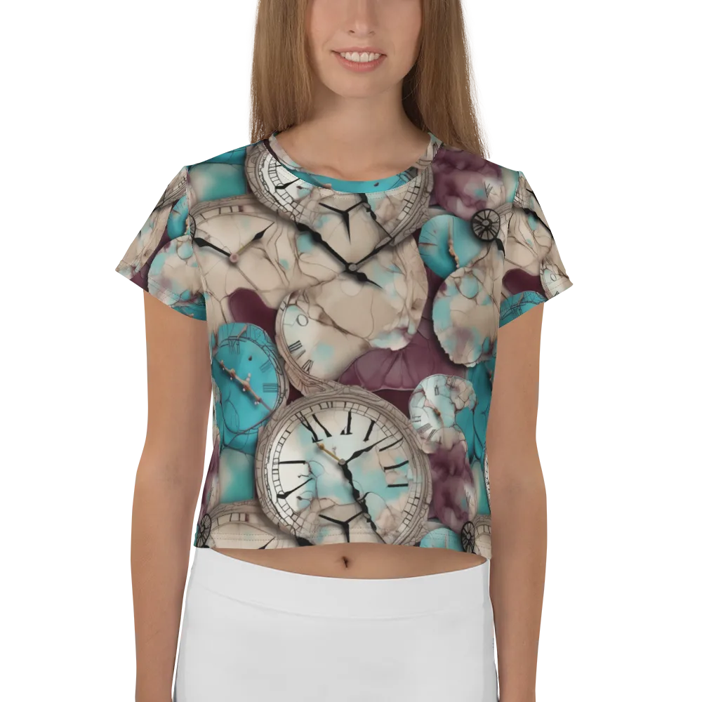 Midnight Horology on Crop Tee — Front
