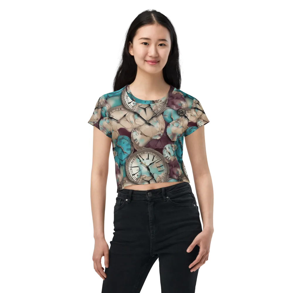 Midnight Horology on Crop Tee — Front