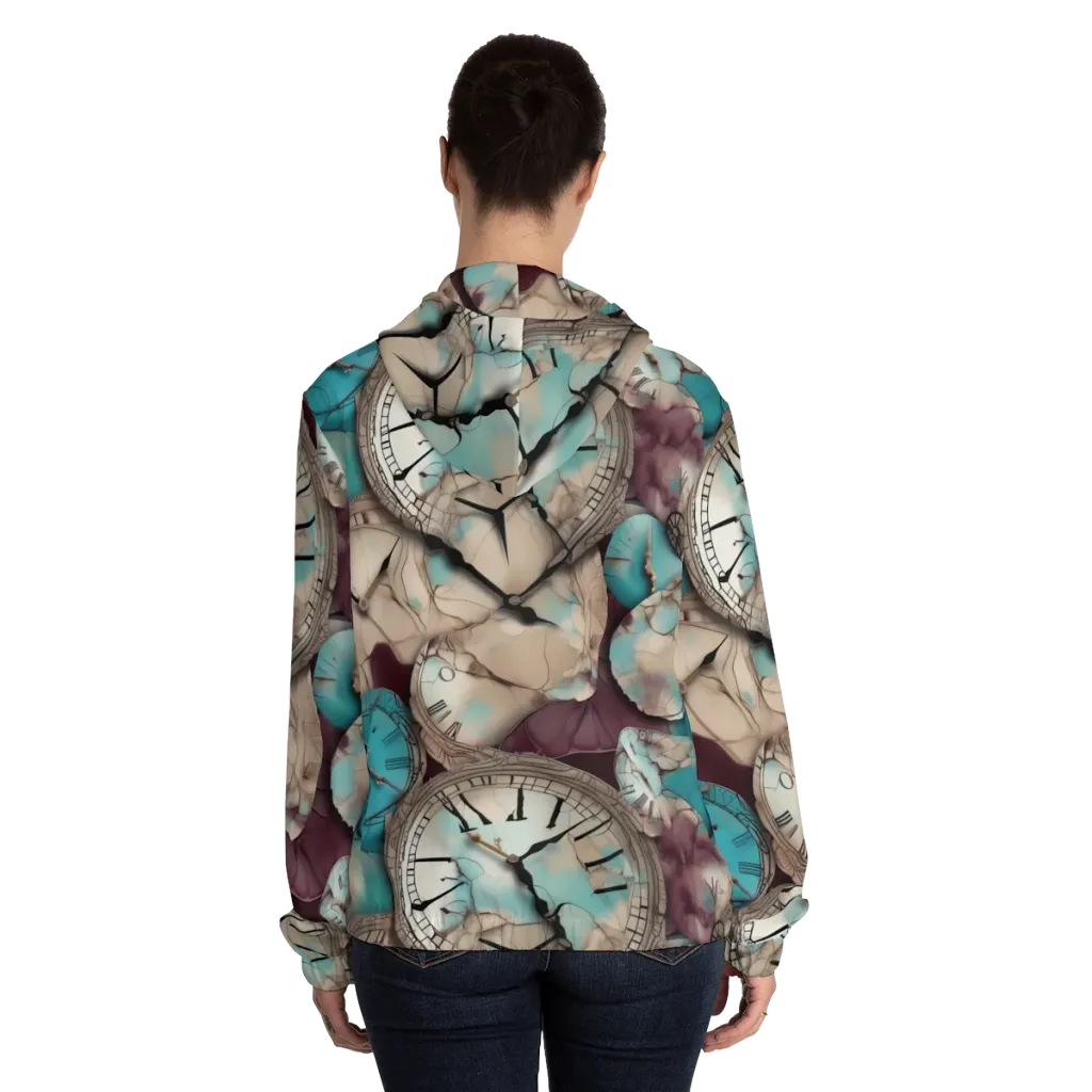 Midnight Horology on Women's Full-Zip Hoodie — Back On Person