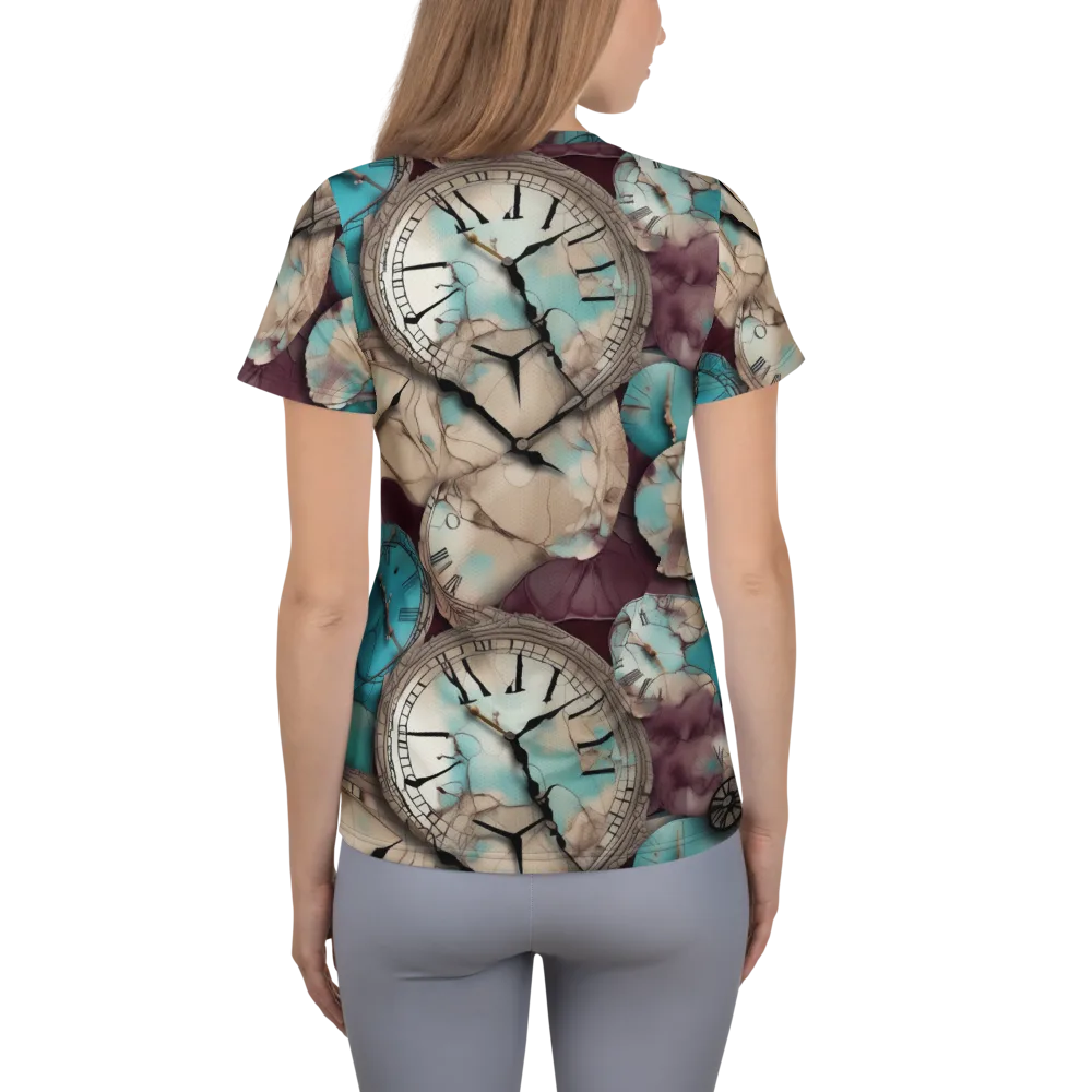 Midnight Horology on Women's Athletic T-Shirt — Back