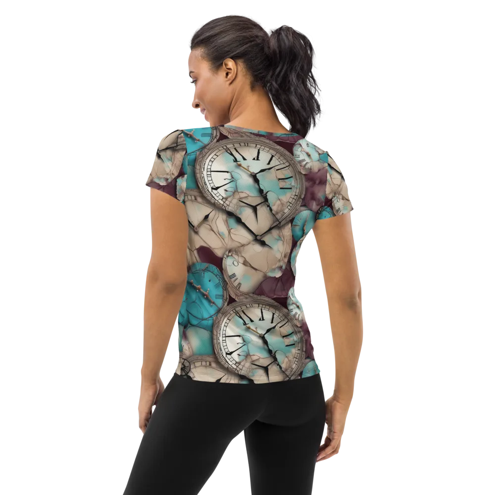 Midnight Horology on Women's Athletic T-Shirt — Back
