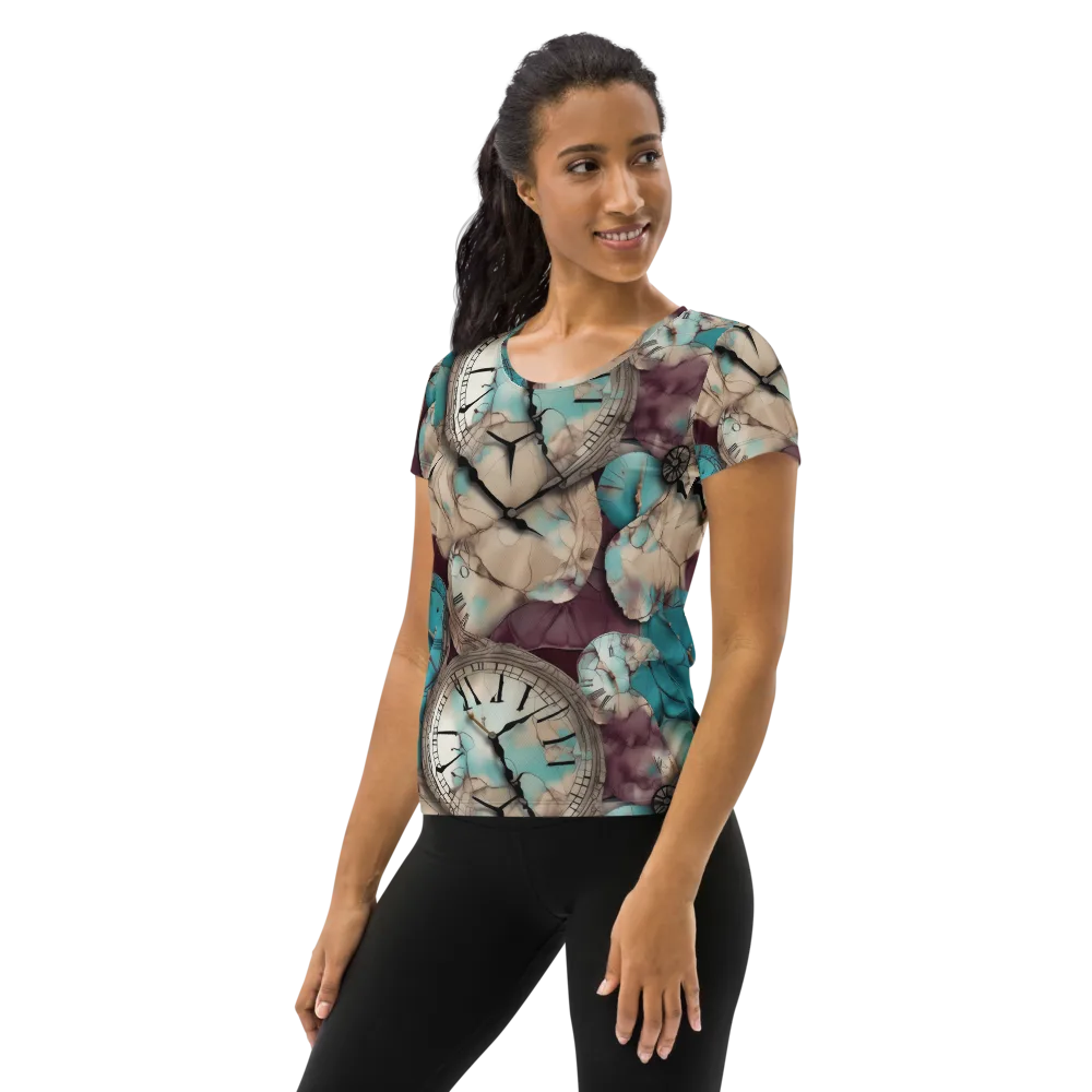 Midnight Horology on Women's Athletic T-Shirt — Left