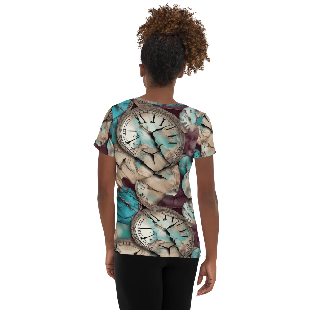 Midnight Horology on Women's Athletic T-Shirt — Back