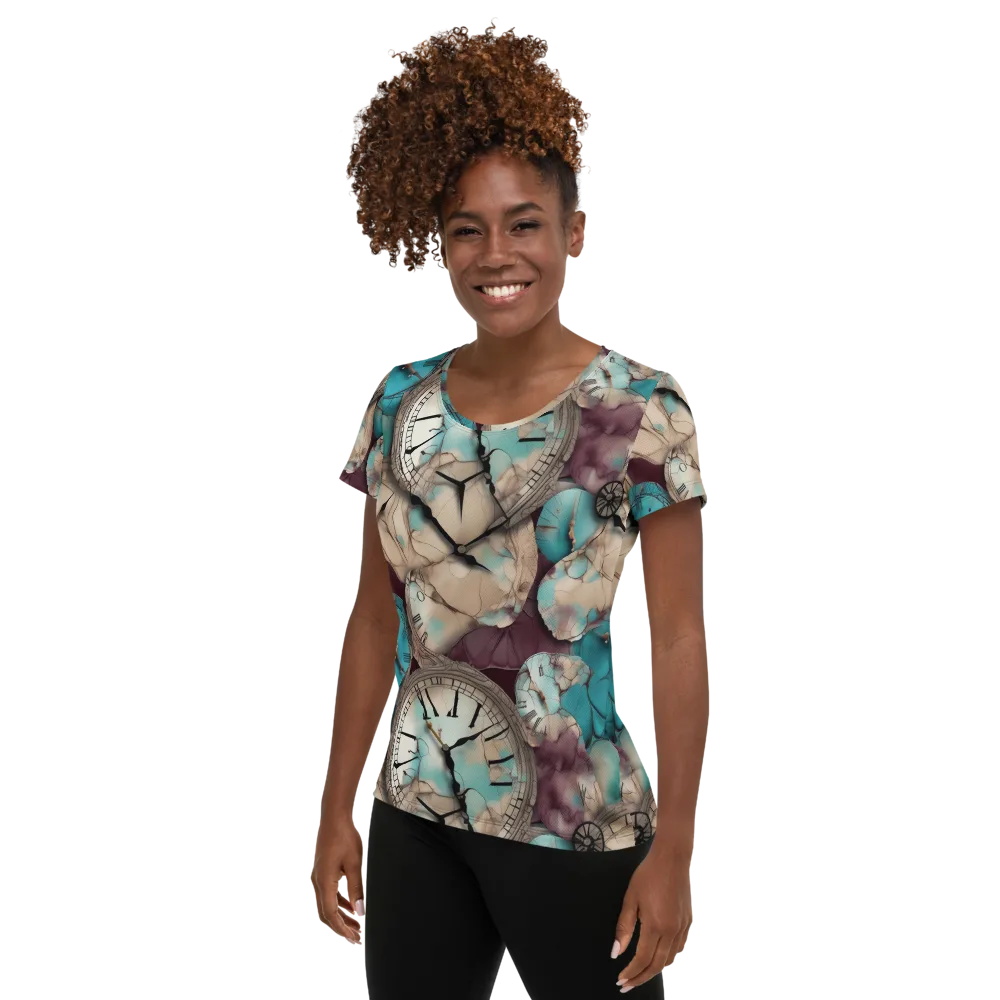Midnight Horology on Women's Athletic T-Shirt — Left