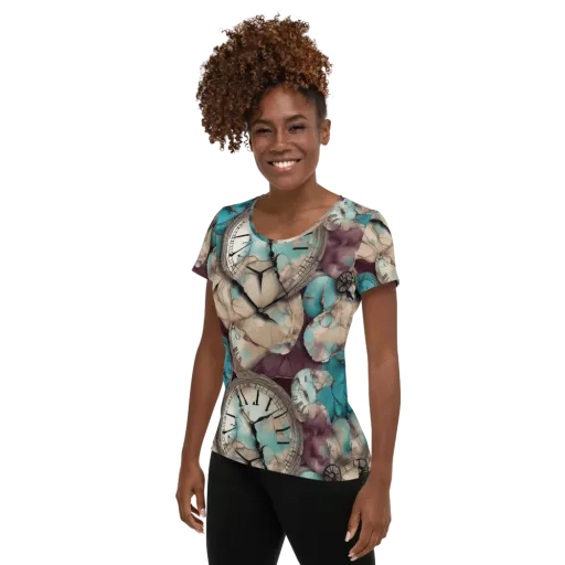 Midnight Horology on a Women's Athletic T-Shirt